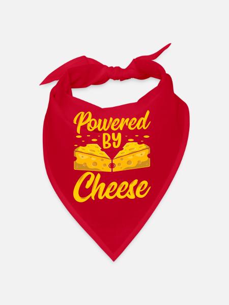 Angetrieben Von Käse Liebe Süß Liebhaber Sprüche - Bandana - Rot - Vorne