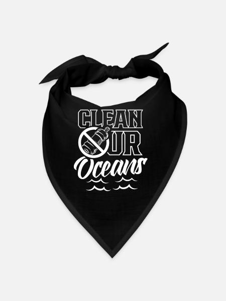 Clean Our Oceans Sea Lake Ocean Protection - Bandana - black - Front