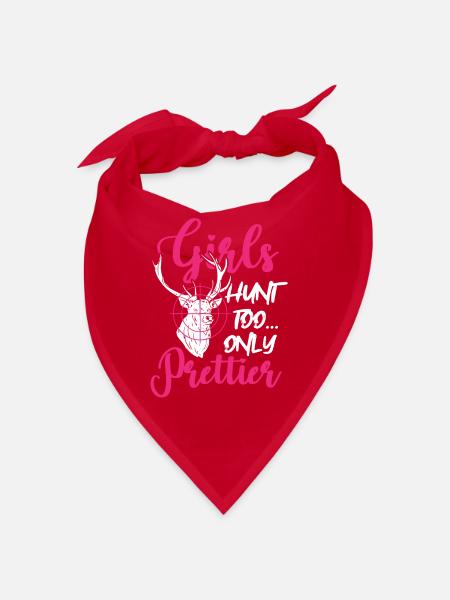Les filles chassent aussi seulement plus joli cadeau de chasse de chasseresse - Bandana - rouge - Devant
