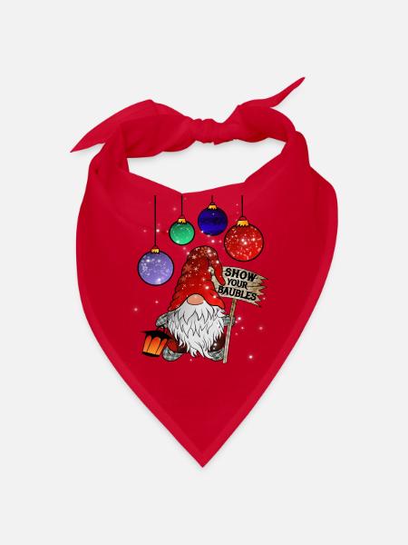 Gnom Weihnachts Zwerg Frohe Weihnachten - Bandana - Rot - Vorne