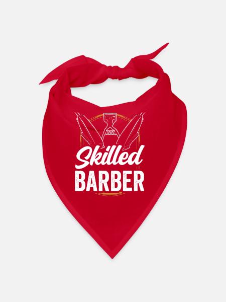 Gelernter Barbier Barbiere Barber Barbershop - Bandana - Rot - Vorne