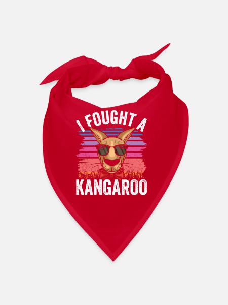 I fought with a kangaroo animal kangaroos - Bandana - red - Front