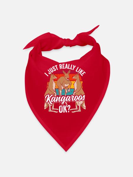 I just like kangaroos very much animal kangaroo - Bandana - red - Front