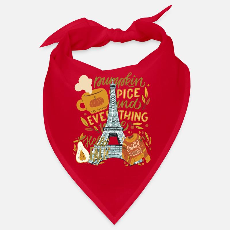 Paris Hello Autumn Pumpkins on Eiffel Tower Autumn Bandana