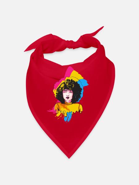 Afro Girl Pansexual Flag Black History M - Bandana - red - Front