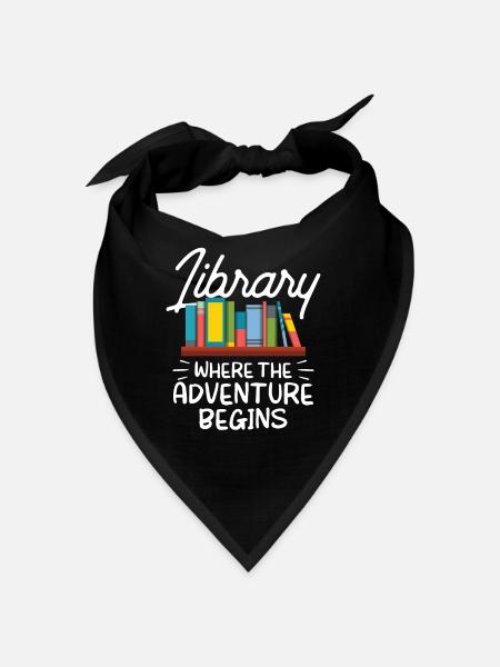Bibliothek Wo Das Abenteuer Beginnt Bibliothekar - Bandana - Schwarz - Vorne