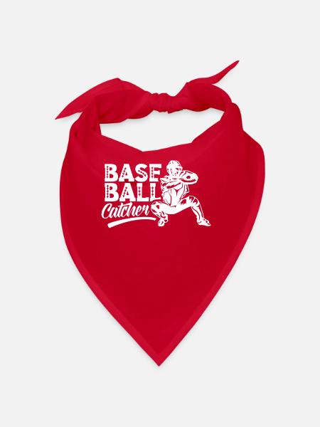 Baseball Catcher Baseball Catcher Hobby Player - Bandana - red - Front