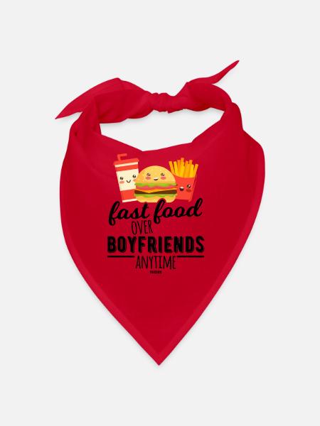Fast Food Over Boyfriends Anytime - Bandana - red - Front