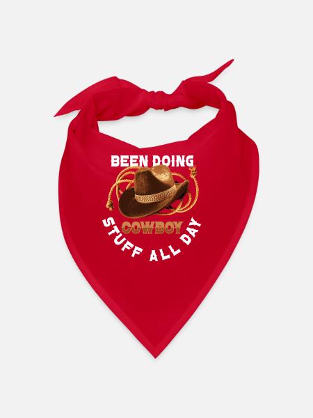 Cowboy Barn Bull Rider Rodéo Country Western - Bandana - rouge - Devant