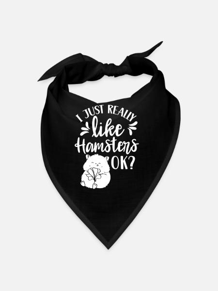 J’aime les hamsters juste très mignon propriétaire animal de compagnie - Bandana - noir - Devant