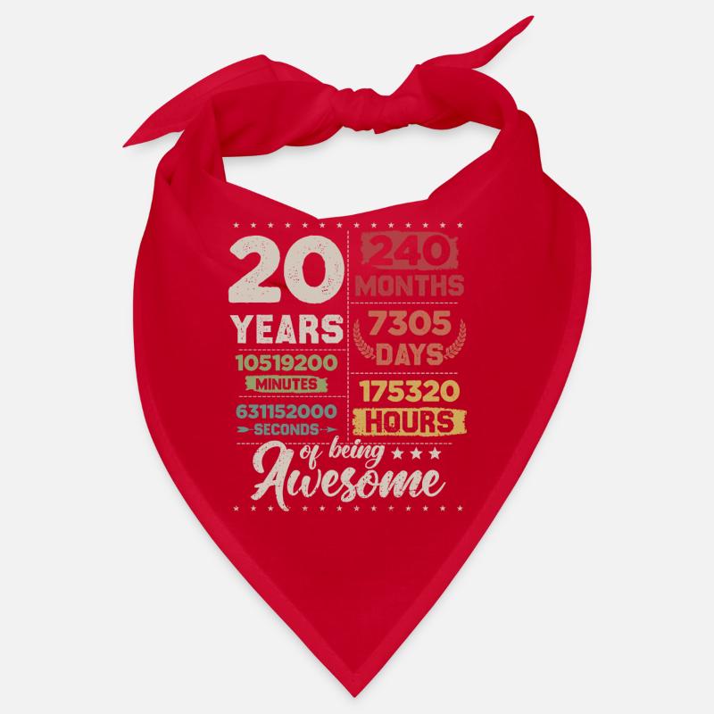 20 ans rétro impressionnant Compte à rebours du 20e anniversaire Bandana