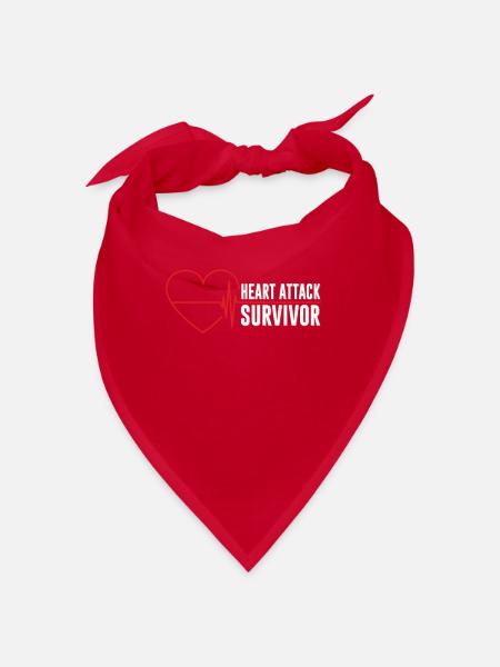 Survivor of a heart attack Heart attack - Bandana - red - Front