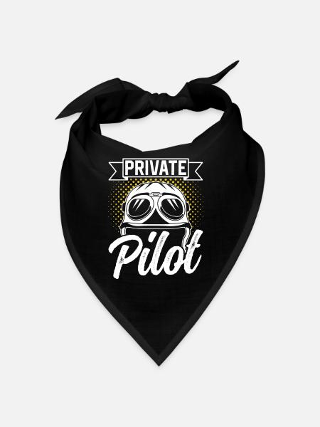 Private Pilot Light Aircraft Light Aircraft Jet - Bandana - black - Front