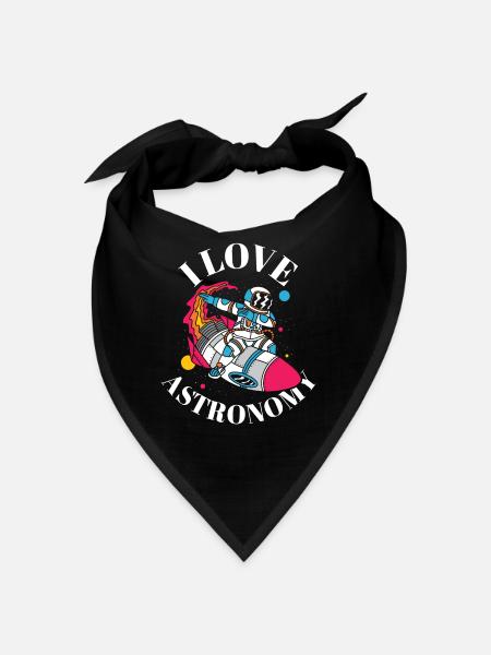 I Love Astronomy Rocket Space Astronaut - Bandana - black - Front
