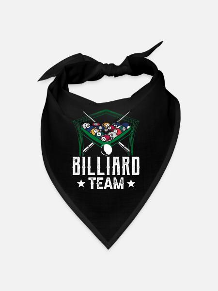 Billard Team Spieler Billiard Pool Liebhaber - Bandana - Schwarz - Vorne