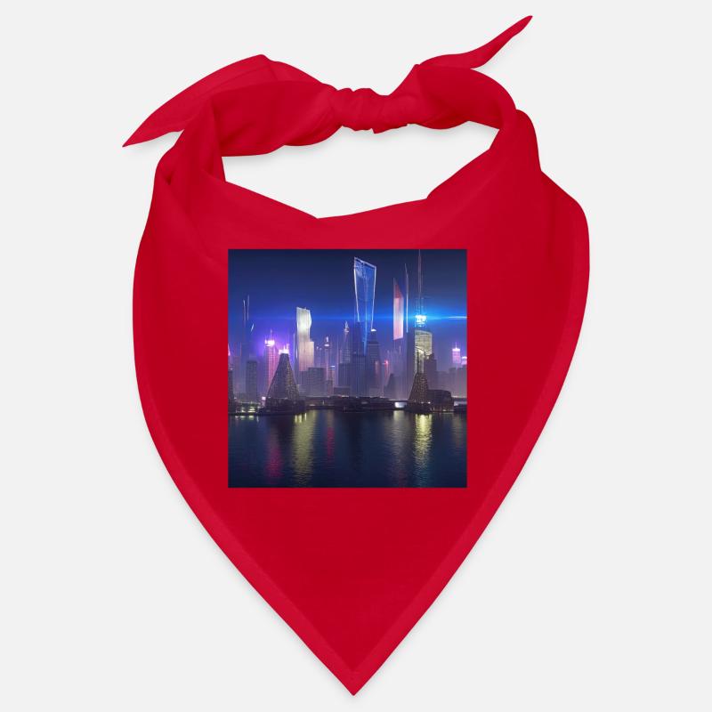 Retrowave Synthwave 80s Future city Design Bandana