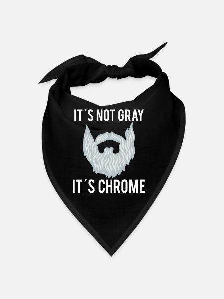 Gray Beard Wearer Bearded Hipster Full Grown Gray - Bandana - black - Front