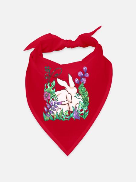 Hase Tier Geschenk Dschungel - Bandana - Rot - Vorne