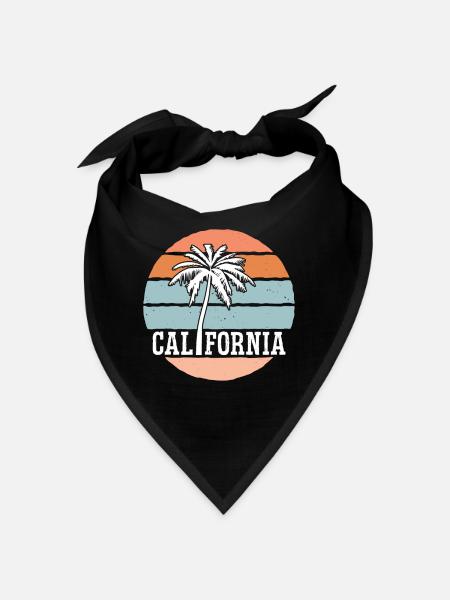 Kalifornische Sommersonne Palmen Strand Wasser - Bandana - Schwarz - Vorne