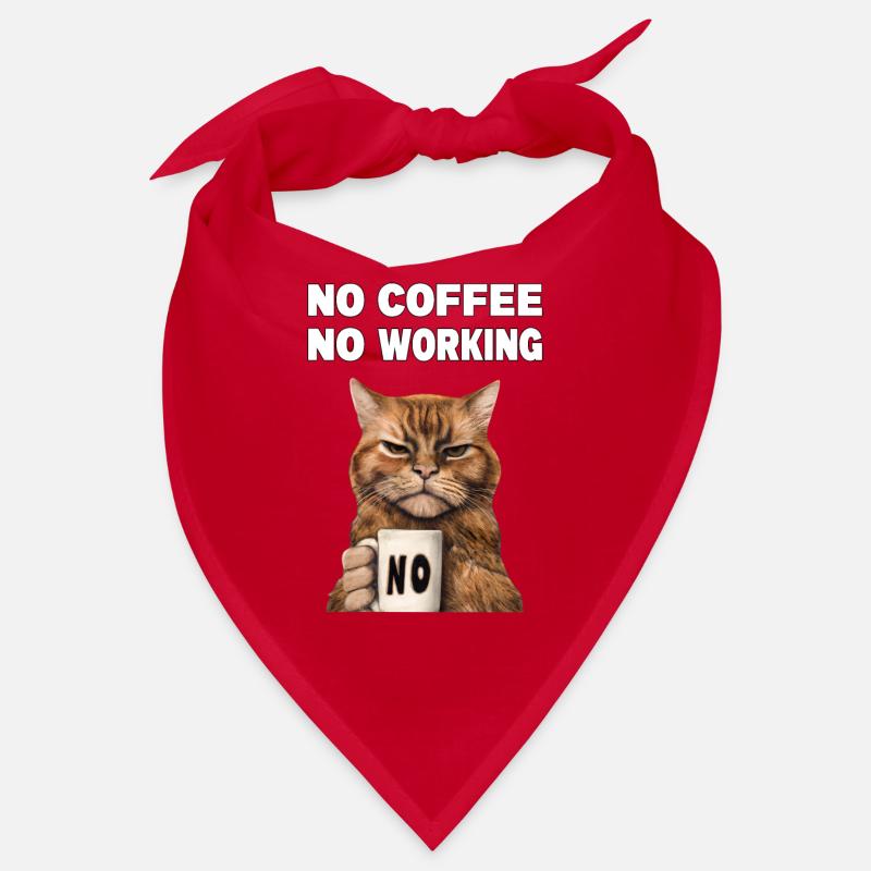 no coffee no working. Grumpy Funny Cat Bandana