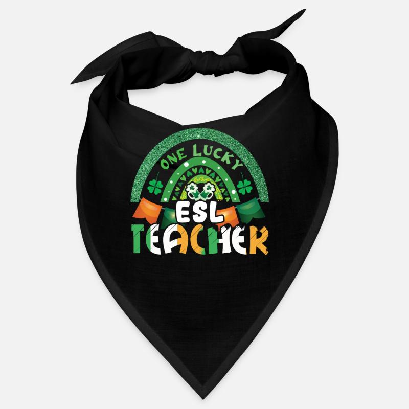 Saint Patrick Day Rainbow Clover Lucky Teacher Bandana