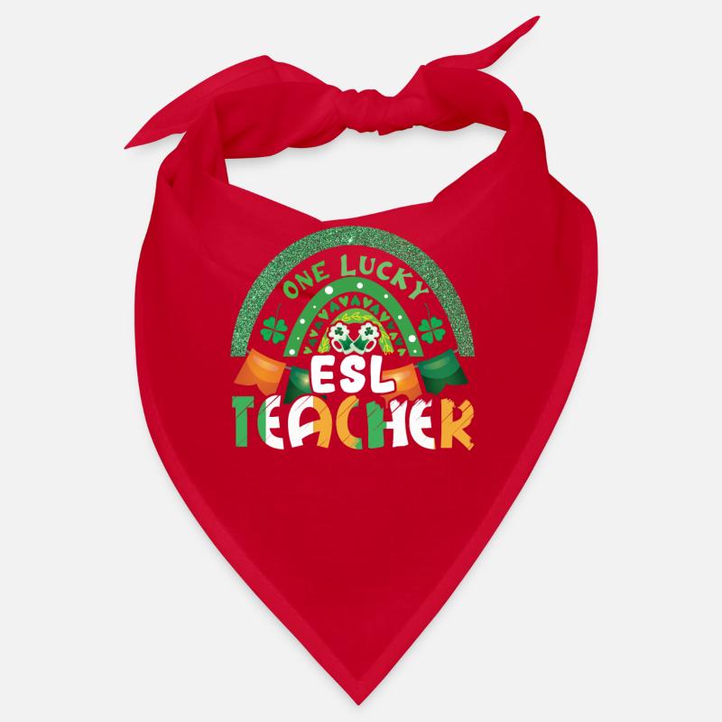 Saint Patrick Day Rainbow Clover Lucky Teacher Bandana