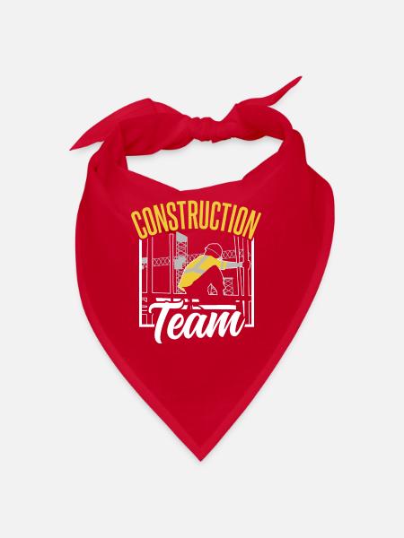 Construction Team Teamwork Construction Site Construction Workers - Bandana - red - Front