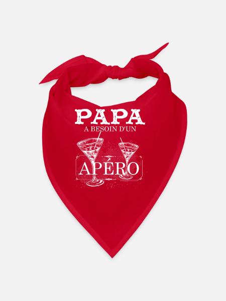 Papa A Besion D'Un Apéro - Bandana - rouge - Devant