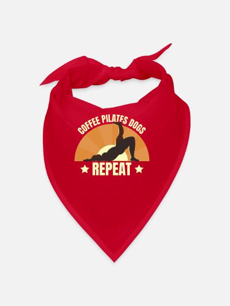 Coffee Pilates Dogs Repeat Funny Pilates - Bandana - red - Front