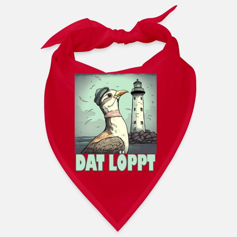 Dat Löppt Möwe Leuchtturm Meer Plattdeutsch Norden Bandana