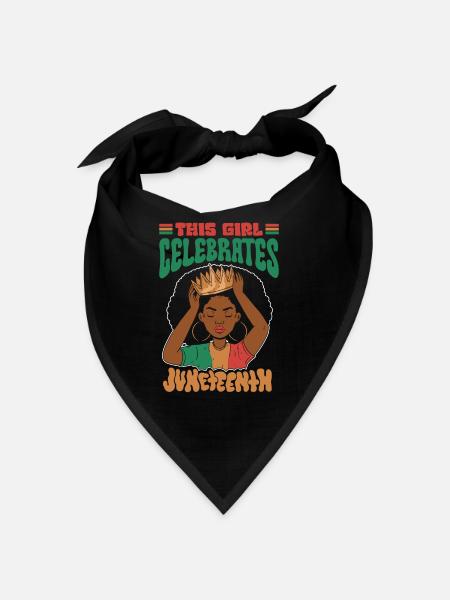 This girl celebrates the Juneteenth 1865 Black - Bandana - red - Front