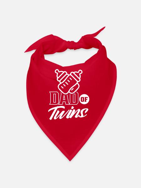 Vater Von Zwillingen Zwilling Zwillinge Humor - Bandana - Rot - Vorne