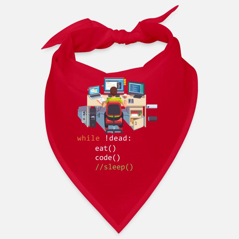 Informatique Python Programmeur Manger Code Sommeil - Bandana - rouge