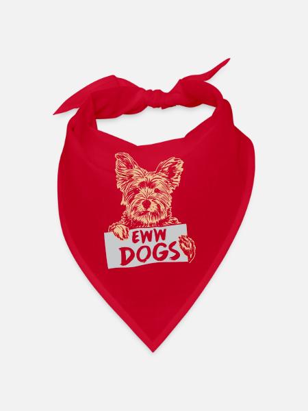Yuck chiens mignon chat animal de compagnie chat chat amoureux - Bandana - rouge - Devant