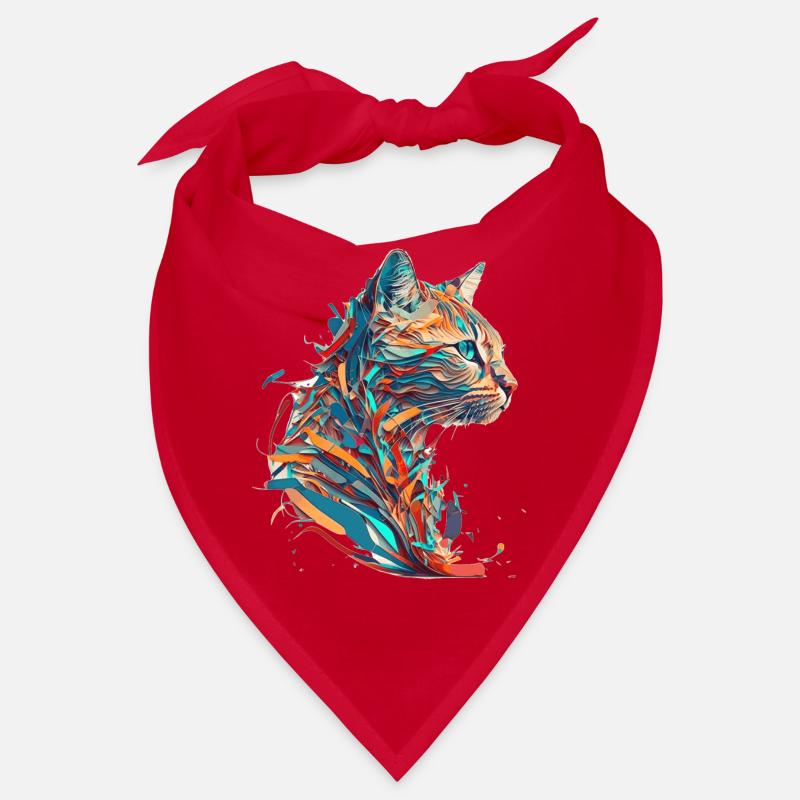 Visage d’un beau chaton comme un chat en couleur Bandana