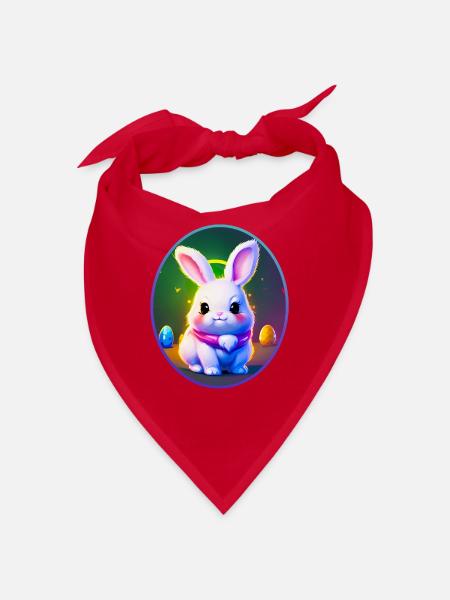 Osterei mit Osterhase Motiv - Bandana - Rot - Vorne