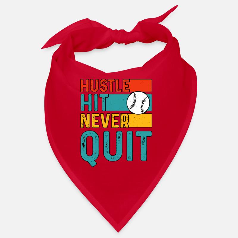 Hustle Hit Never Quit Baseball Bandana