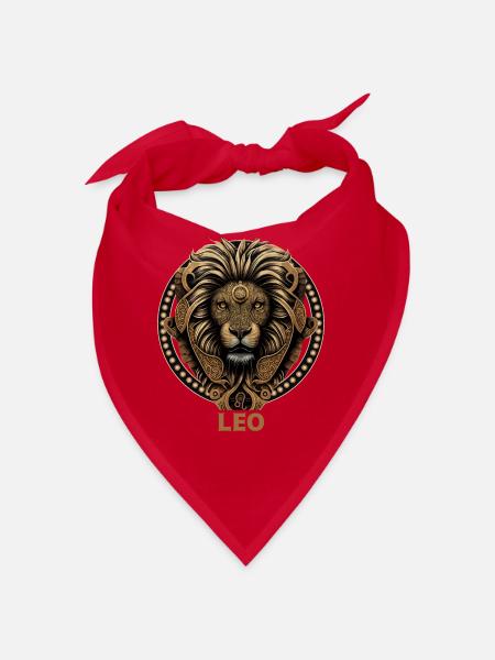 Symbole astrologique du zodiaque Lion Constellation - Bandana - rouge - Devant