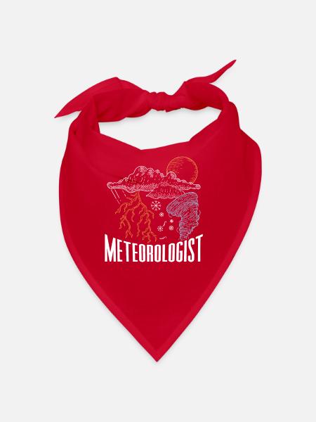 Meteorologe Beruf Meteorologie Wettervorhersage - Bandana - Rot - Vorne
