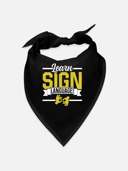 Apprentissage de la sensibilisation à la langue des signes Gestes - Bandana - noir - Devant
