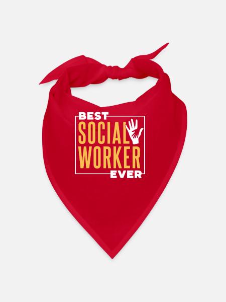 Bester Sozialarbeiter Aller Zeiten Sozialarbeit - Bandana - Rot - Vorne