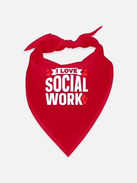 Ich Liebe Sozialarbeit Sozialarbeiter Ausbildung - Bandana - Rot - Vorne