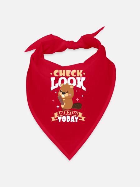 Beaver Fan Beaver Lover Funny Beaver Gift - Bandana - red - Front