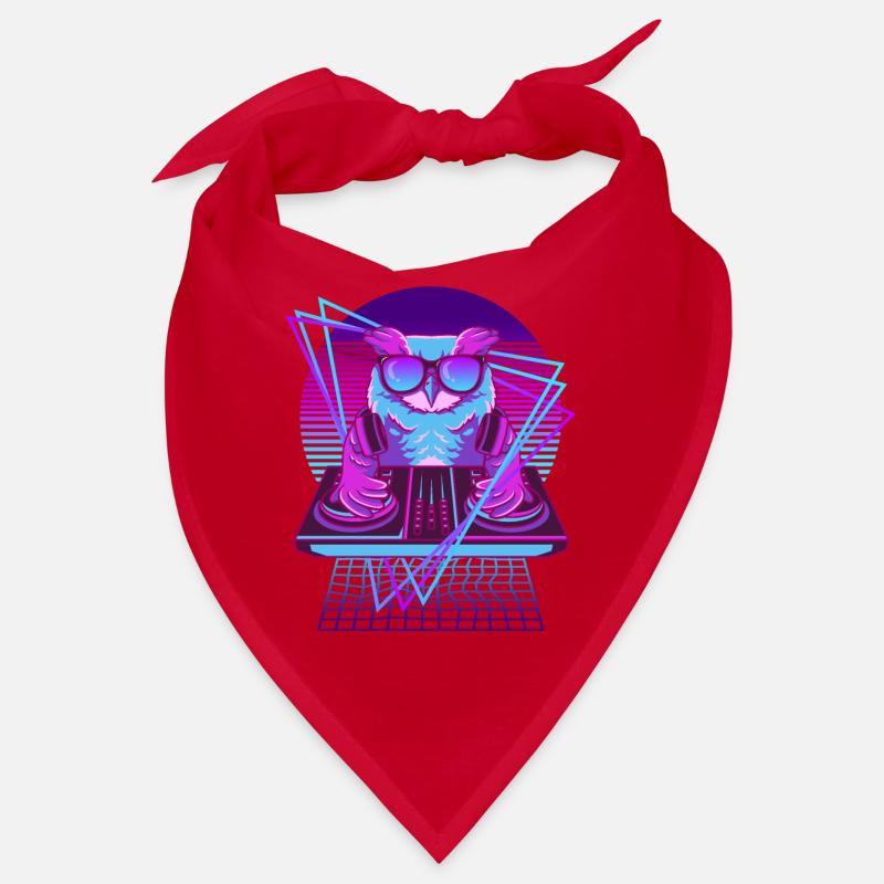 Vaporwave Eule DJ Pult Eule Bandana