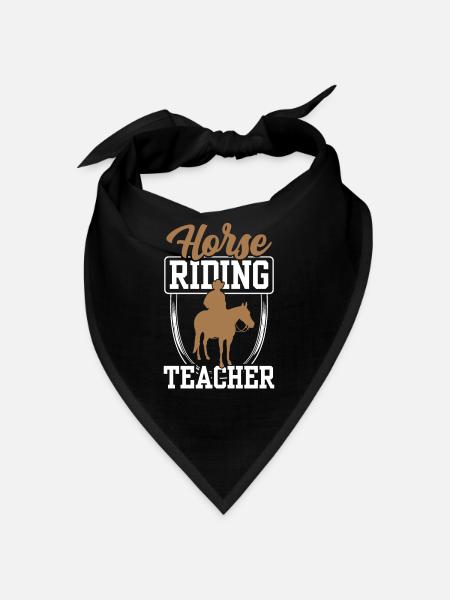 Reitlehrer Reitunterricht Reiten Pferd Reiter - Bandana - Schwarz - Vorne