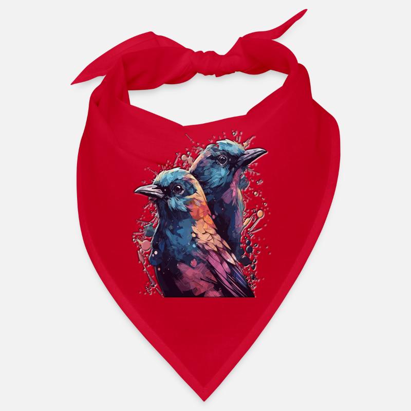 Haute Gloss Design Oiseaux Oiseaux Oiseau Couple Coloré Bandana