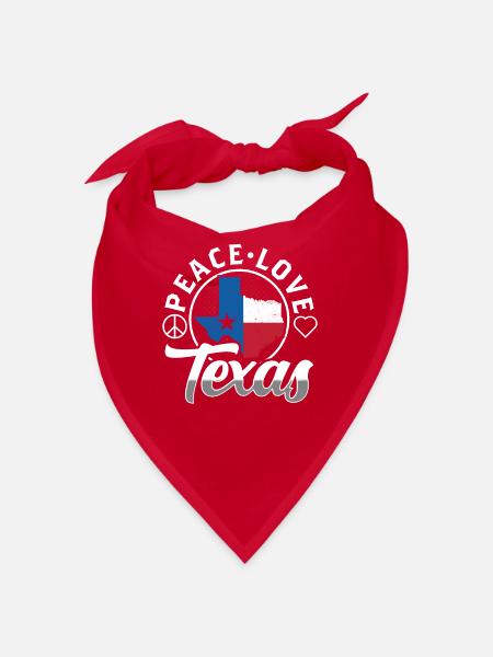 Frieden Liebe Texas Stolz Texanisch Texaner - Bandana - Rot - Vorne