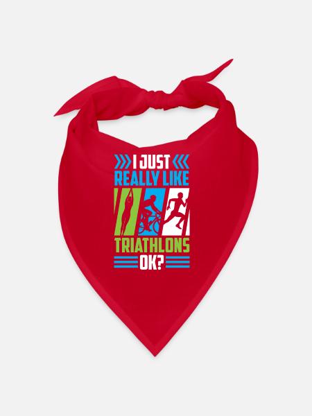 I just really like triathlons, triathlon sports - Bandana - red - Front