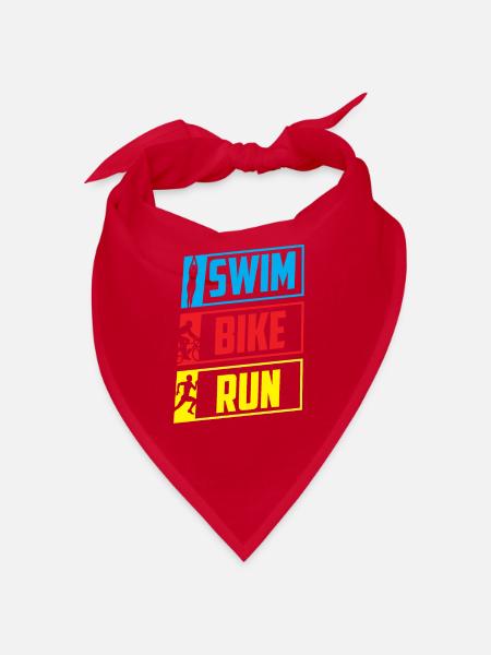 Swim Bike Run Triathlon Triathlet Triathletin - Bandana - Rot - Vorne