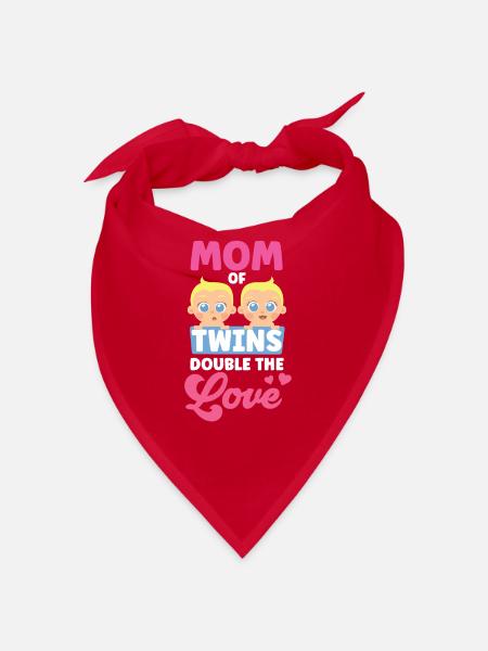 Mother of Twins Double Love Twin - Bandana - red - Front